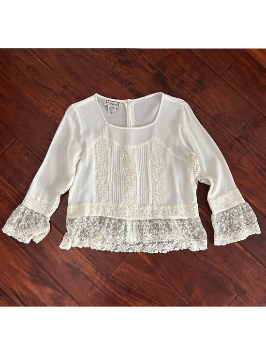 April Cornell Tops - April Cornell Vintage Ivory Lace Blouse Fairycore Festival Cottagecore Size S